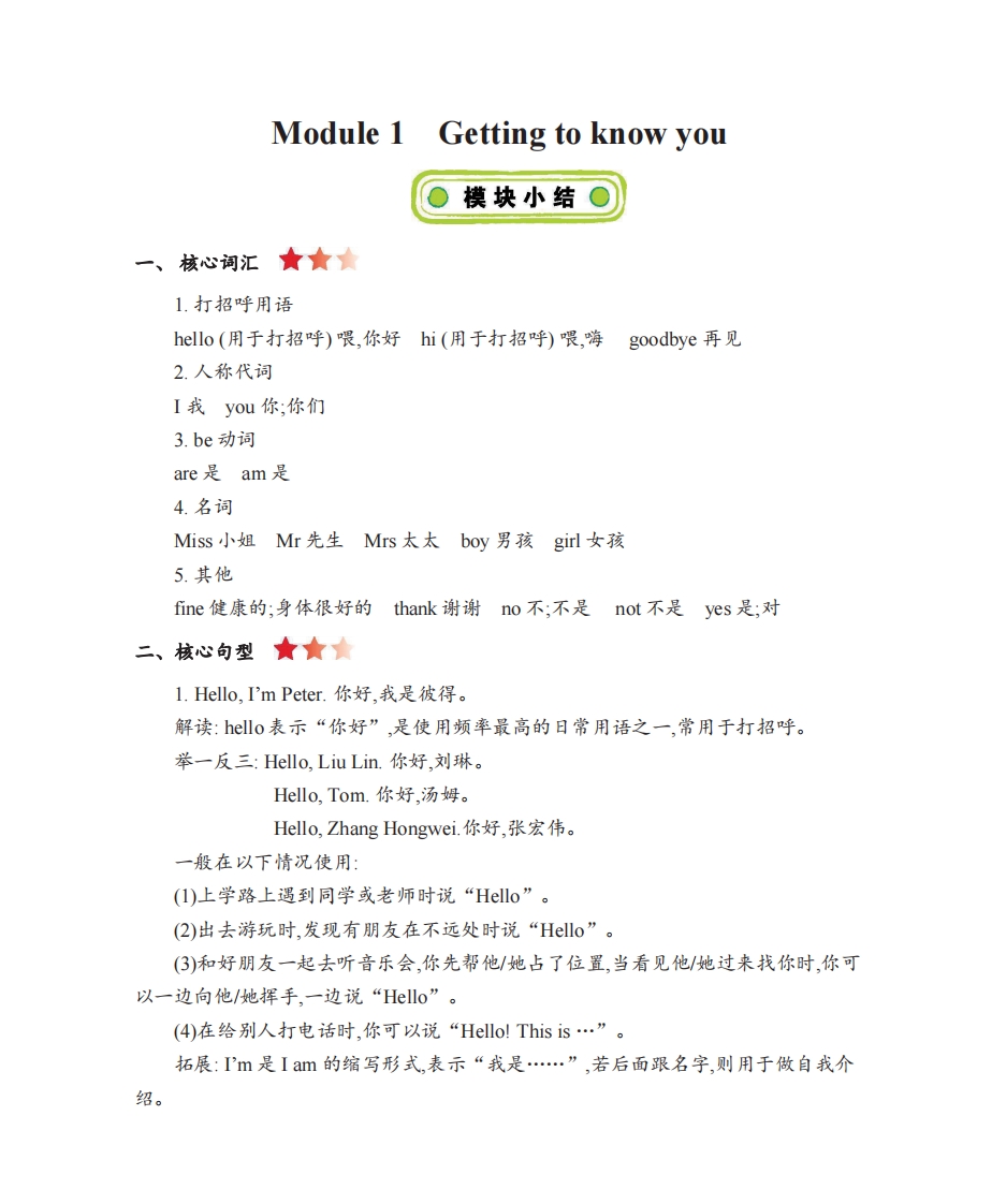 [小学英语]三年级上册英语沪教牛津版知识要点