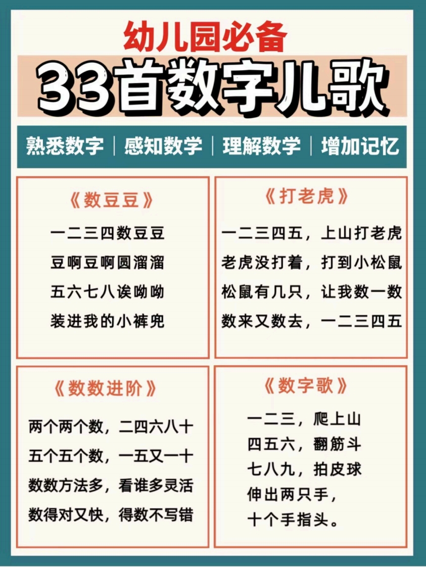 [早教资料]幼儿园必背33首儿歌