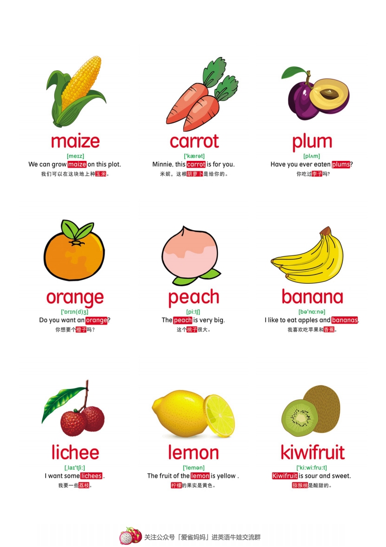 [小学英语]【蔬果】46张